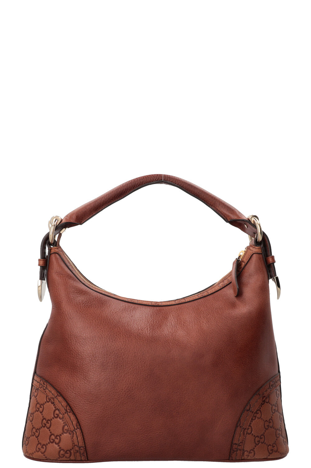 GUCCI Signora Hobo Bag Leather Brown