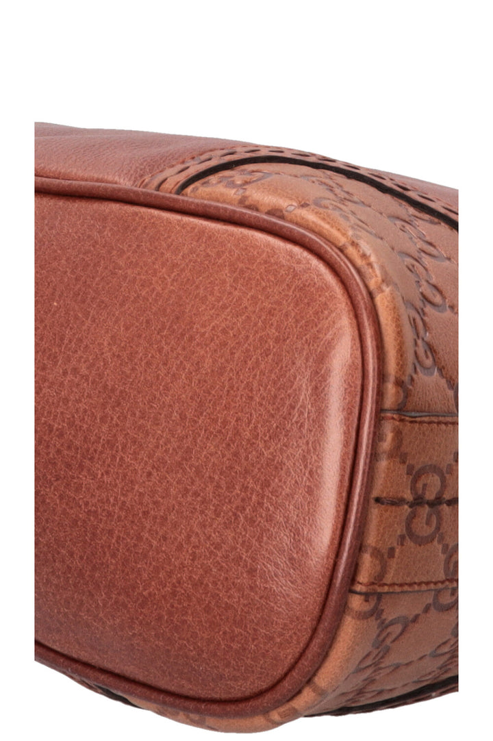 GUCCI Signora Hobo Bag Leather Brown