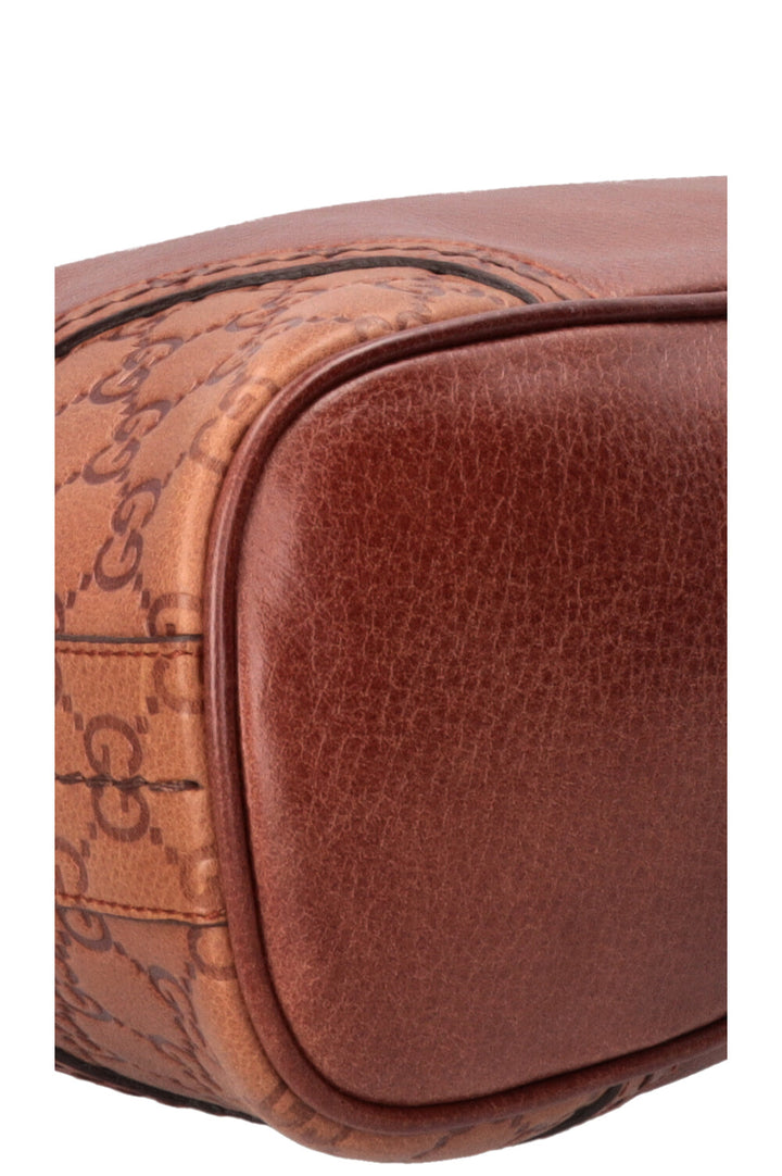 GUCCI Signora Hobo Bag Leather Brown