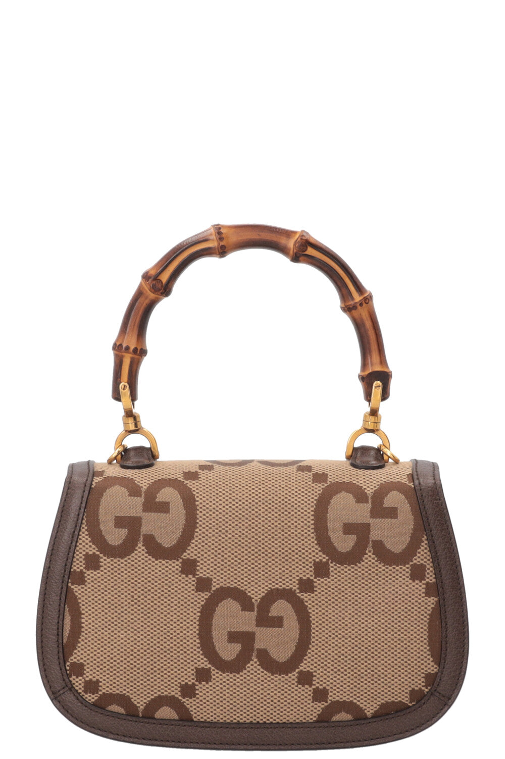 Petit sac Gucci Bamboo 1947 en toile Jumbo GG marron