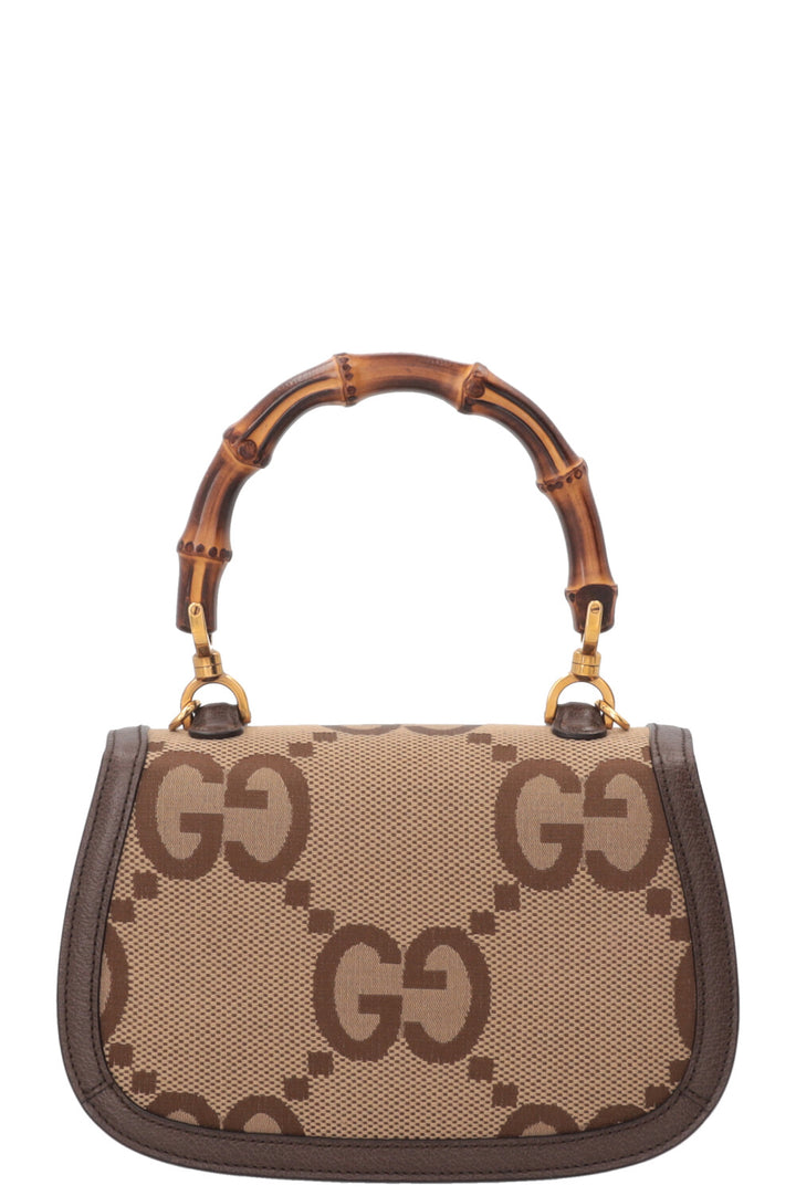 Petit sac Gucci Bamboo 1947 en toile Jumbo GG marron