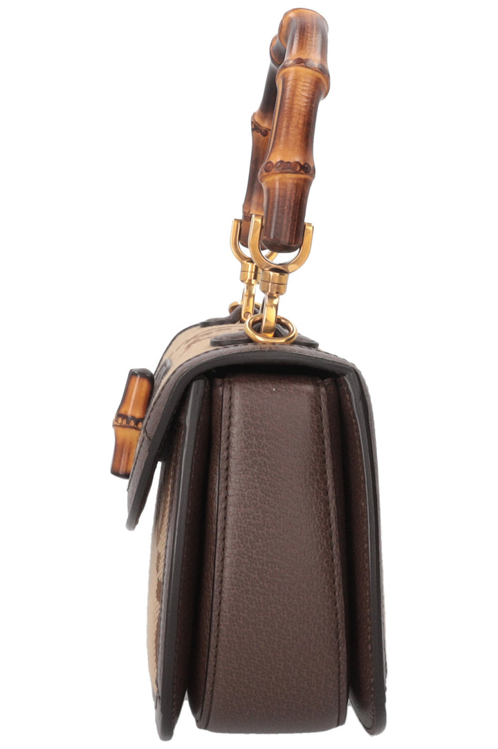 Petit sac Gucci Bamboo 1947 en toile Jumbo GG marron