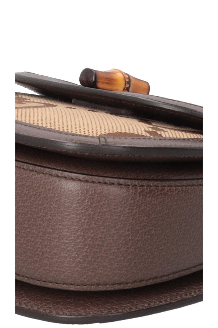 Petit sac Gucci Bamboo 1947 en toile Jumbo GG marron