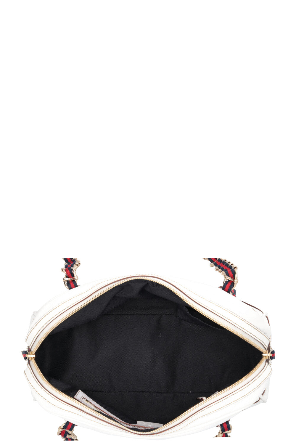 GUCCI Small Capri Bowler Chain Bag Leather White