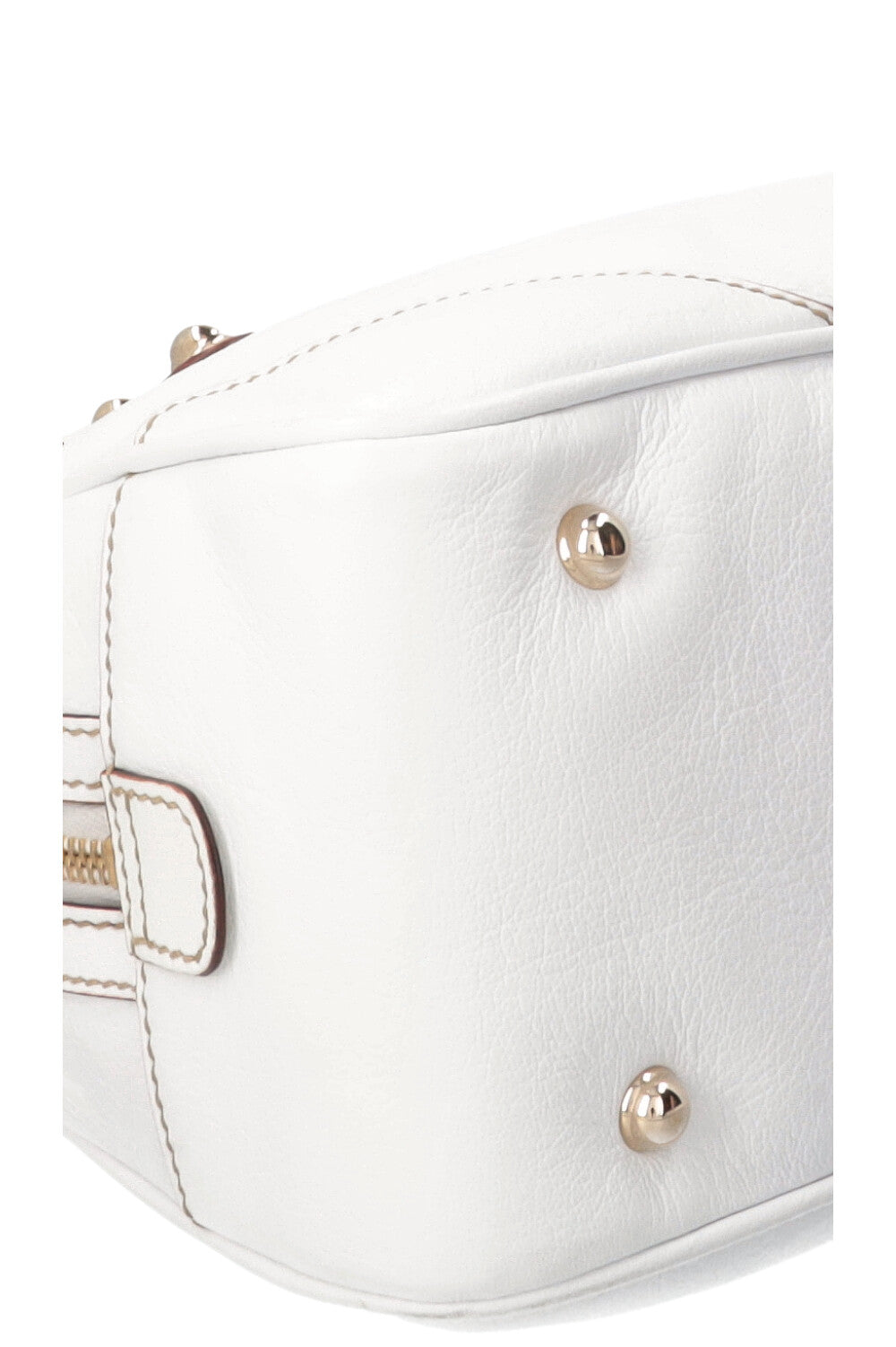 GUCCI Small Capri Bowler Chain Bag Leather White