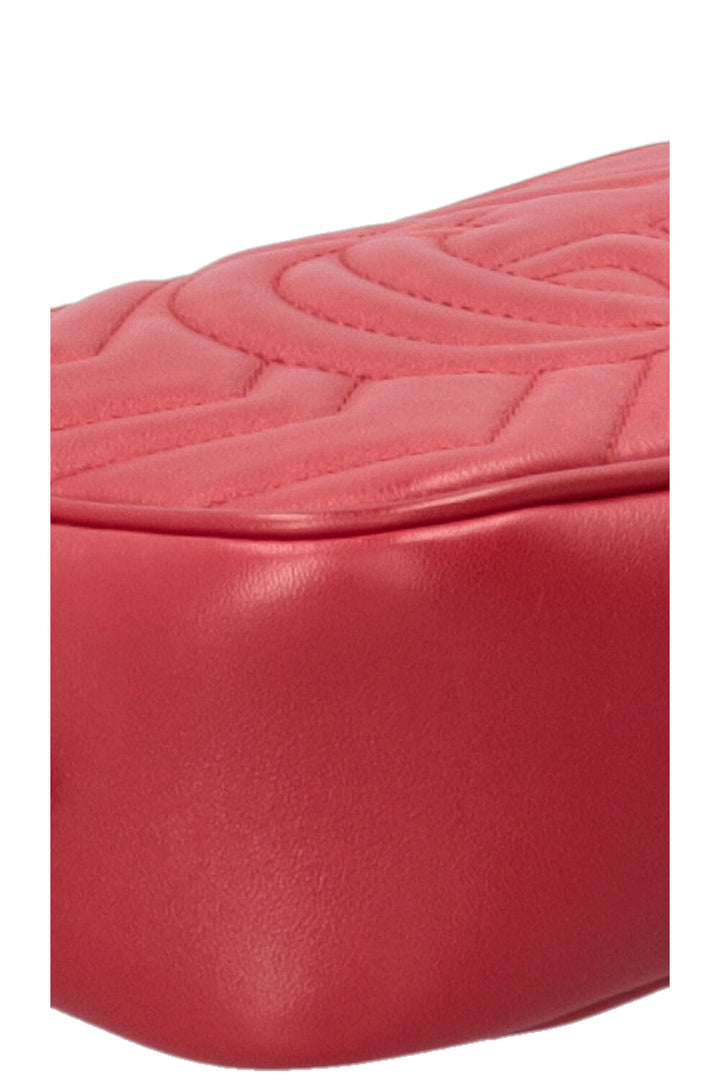 GUCCI Small Marmont Camera Bag Leather Red