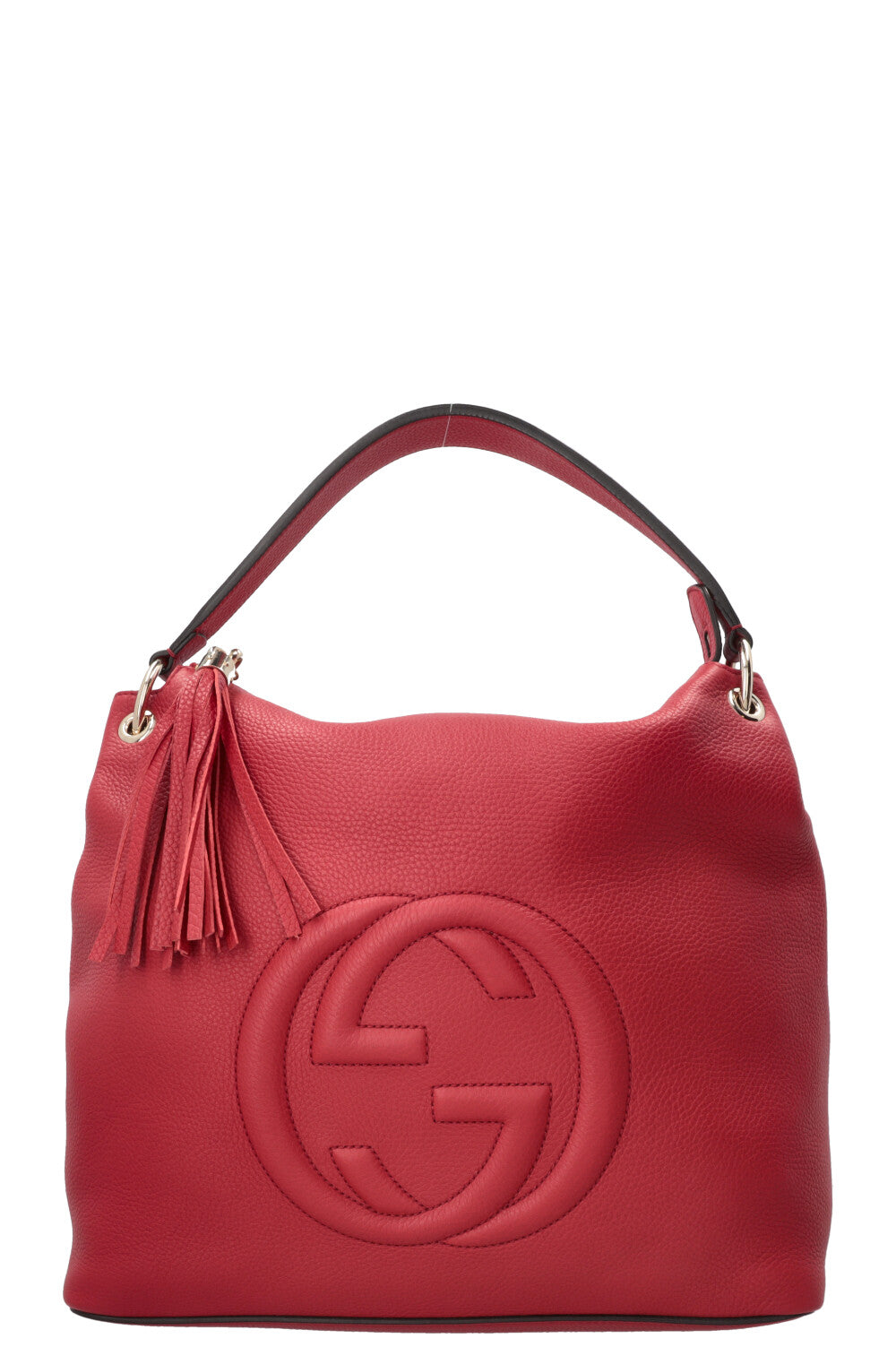 GUCCI Soho Hobo Bag Leather Red
