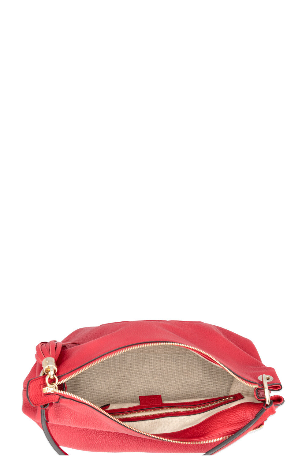 GUCCI Soho Hobo Bag Leather Red