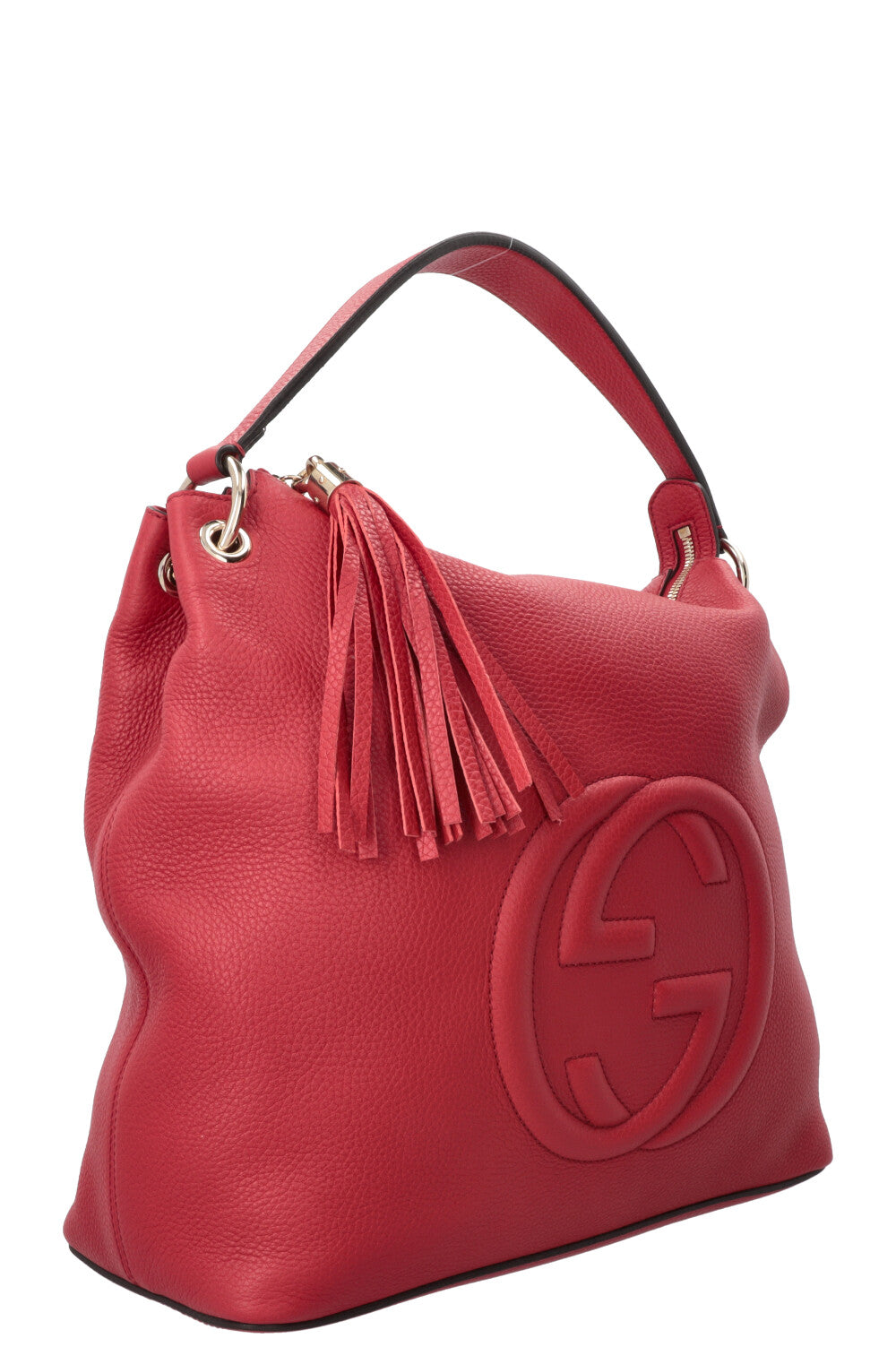 GUCCI Soho Hobo Bag Leather Red