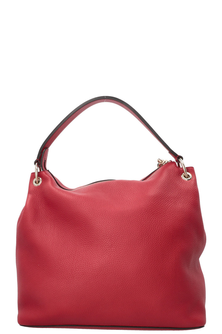 GUCCI Soho Hobo Bag Leather Red