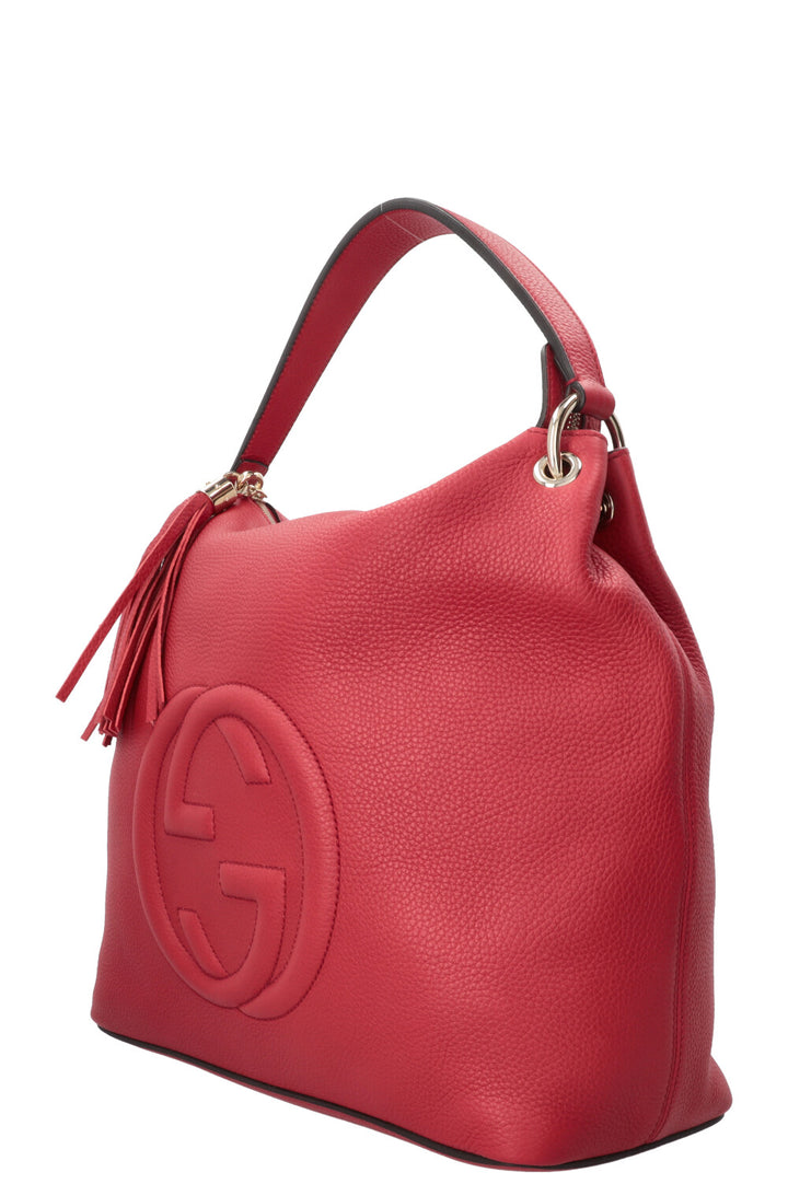 GUCCI Soho Hobo Bag Leather Red