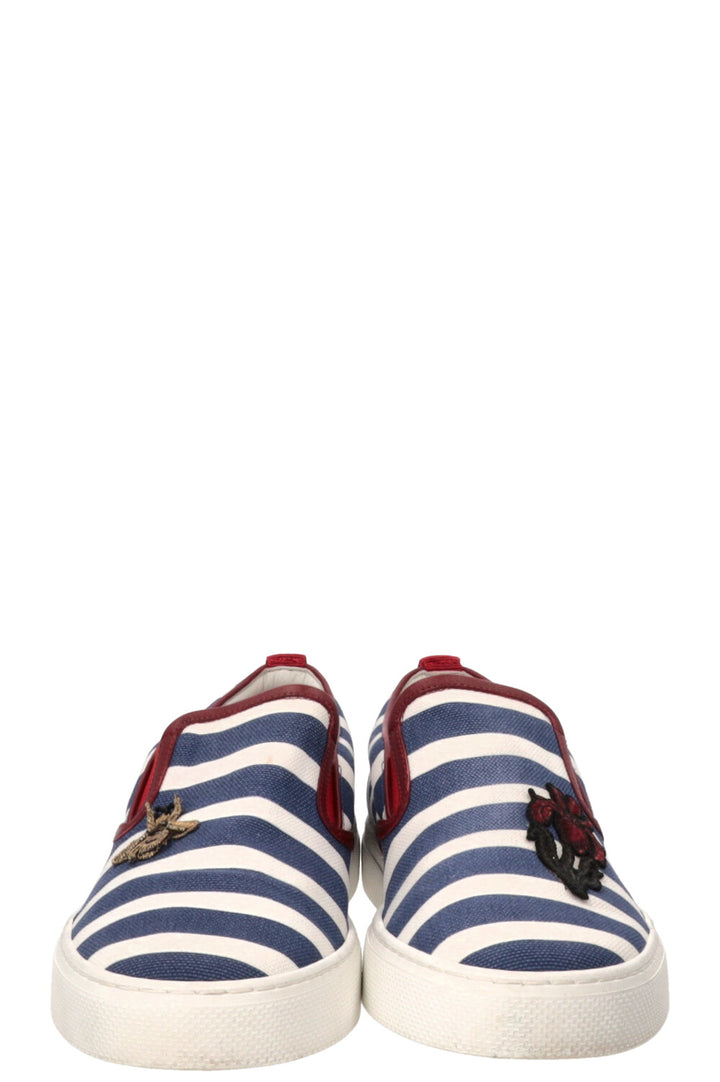 GUCCI Striped Dublin Slip On's Blue White