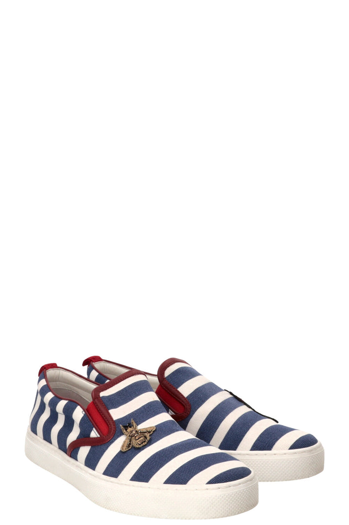 GUCCI Striped Dublin Slip On's Blue White