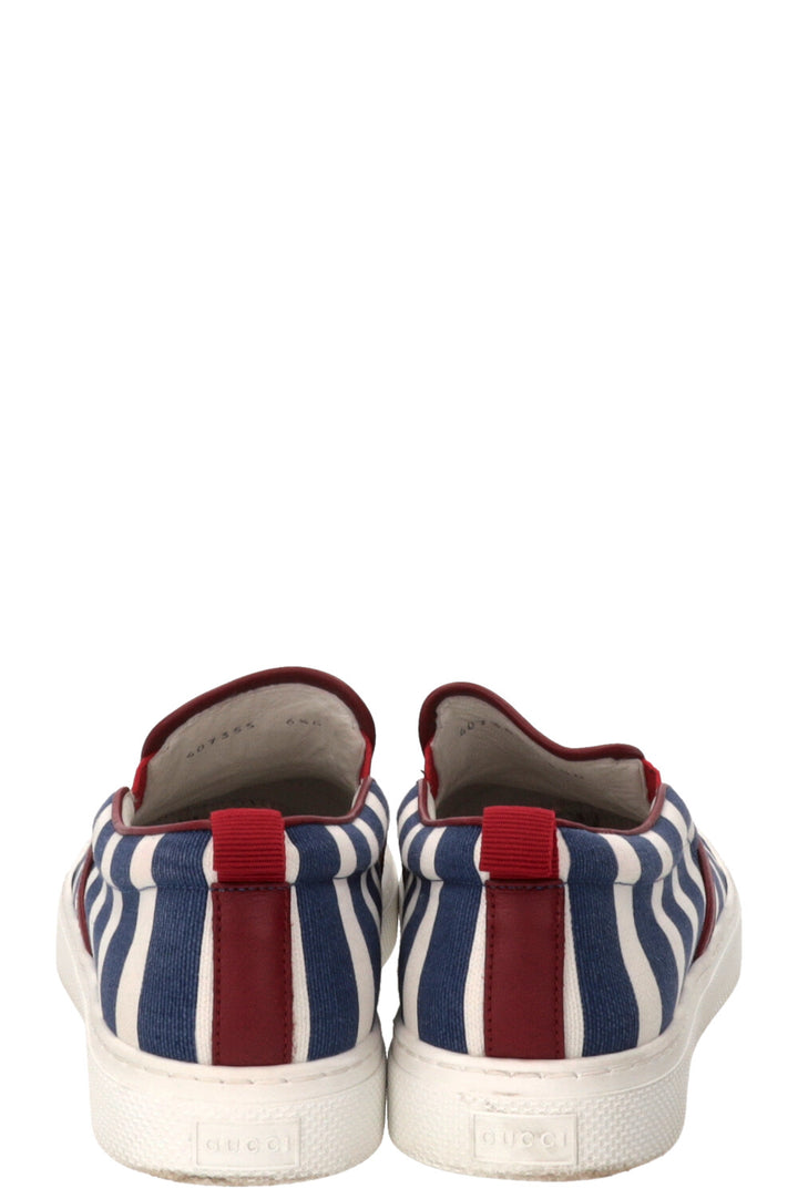 GUCCI Striped Dublin Slip On's Blue White