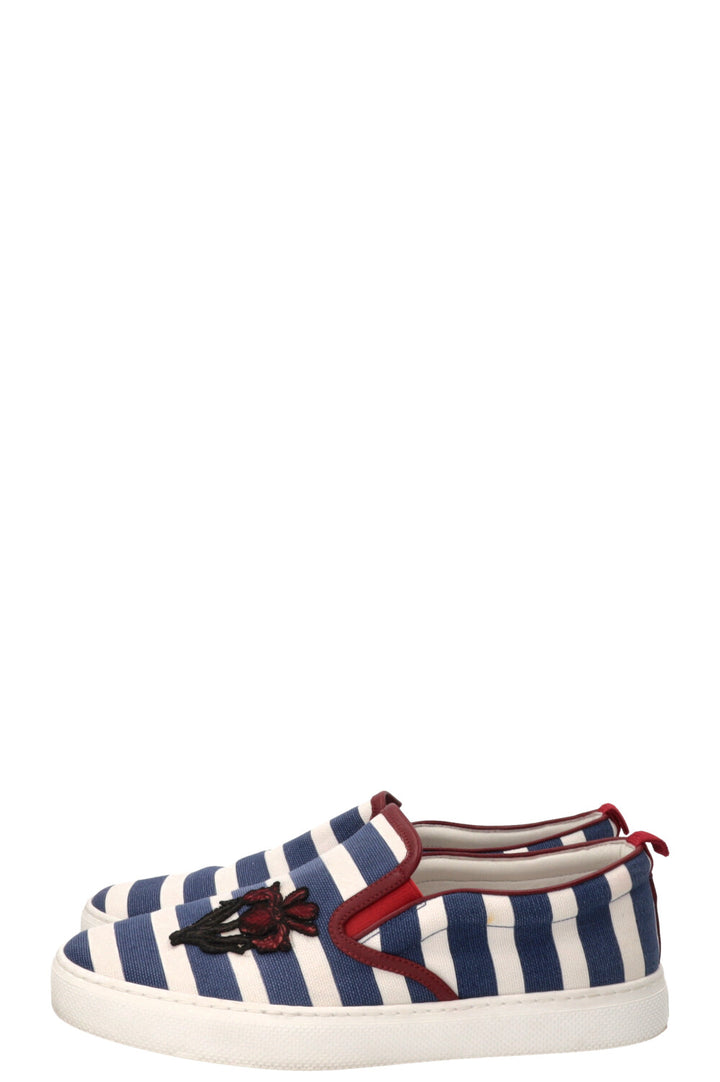 GUCCI Striped Dublin Slip On's Blue White