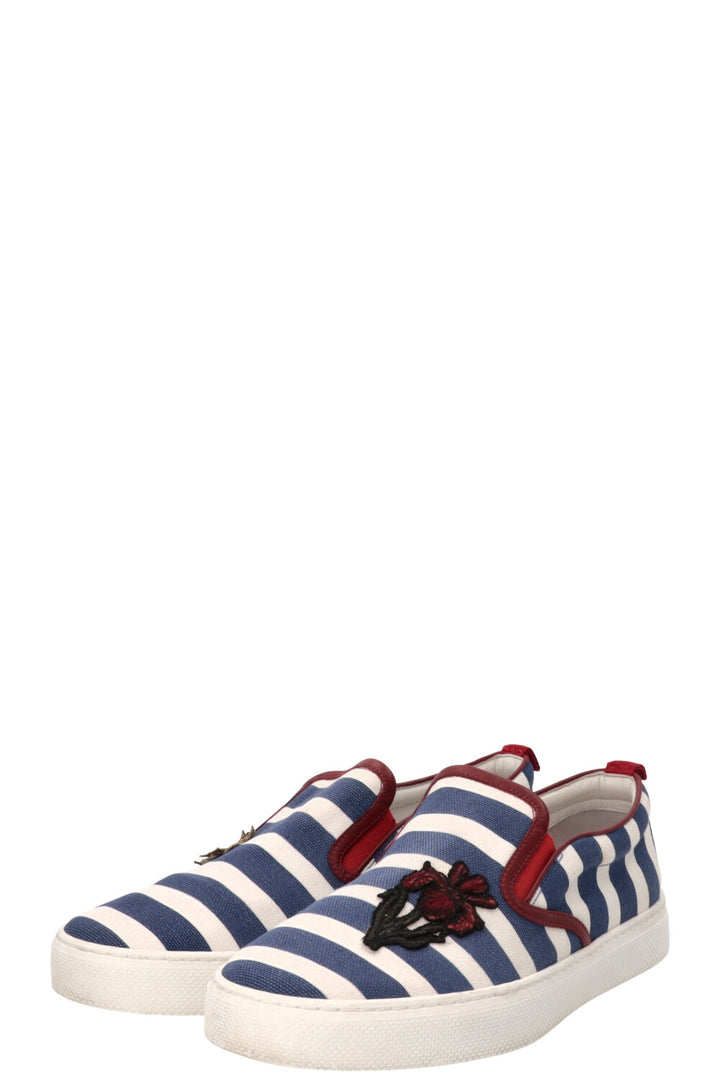 GUCCI Striped Dublin Slip On's Blue White