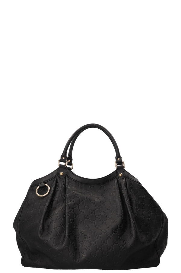 GUCCI Sukey Hobo Bag Leather Guccissima Black