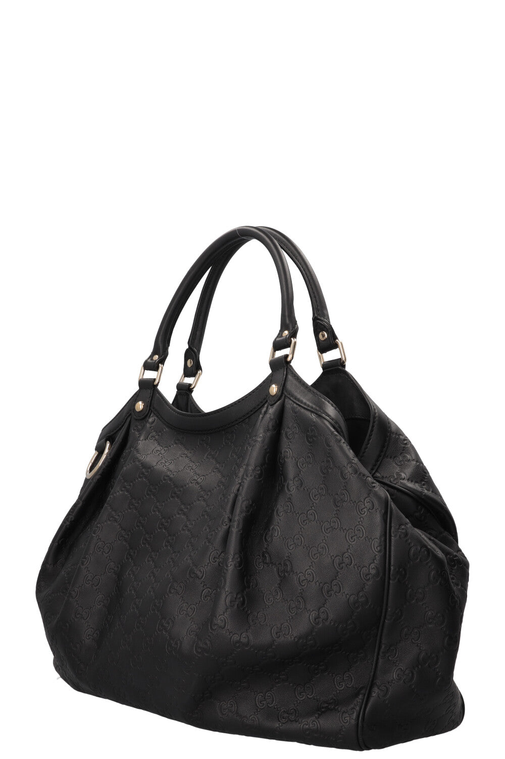 GUCCI Sukey Hobo Bag Leather Guccissima Black