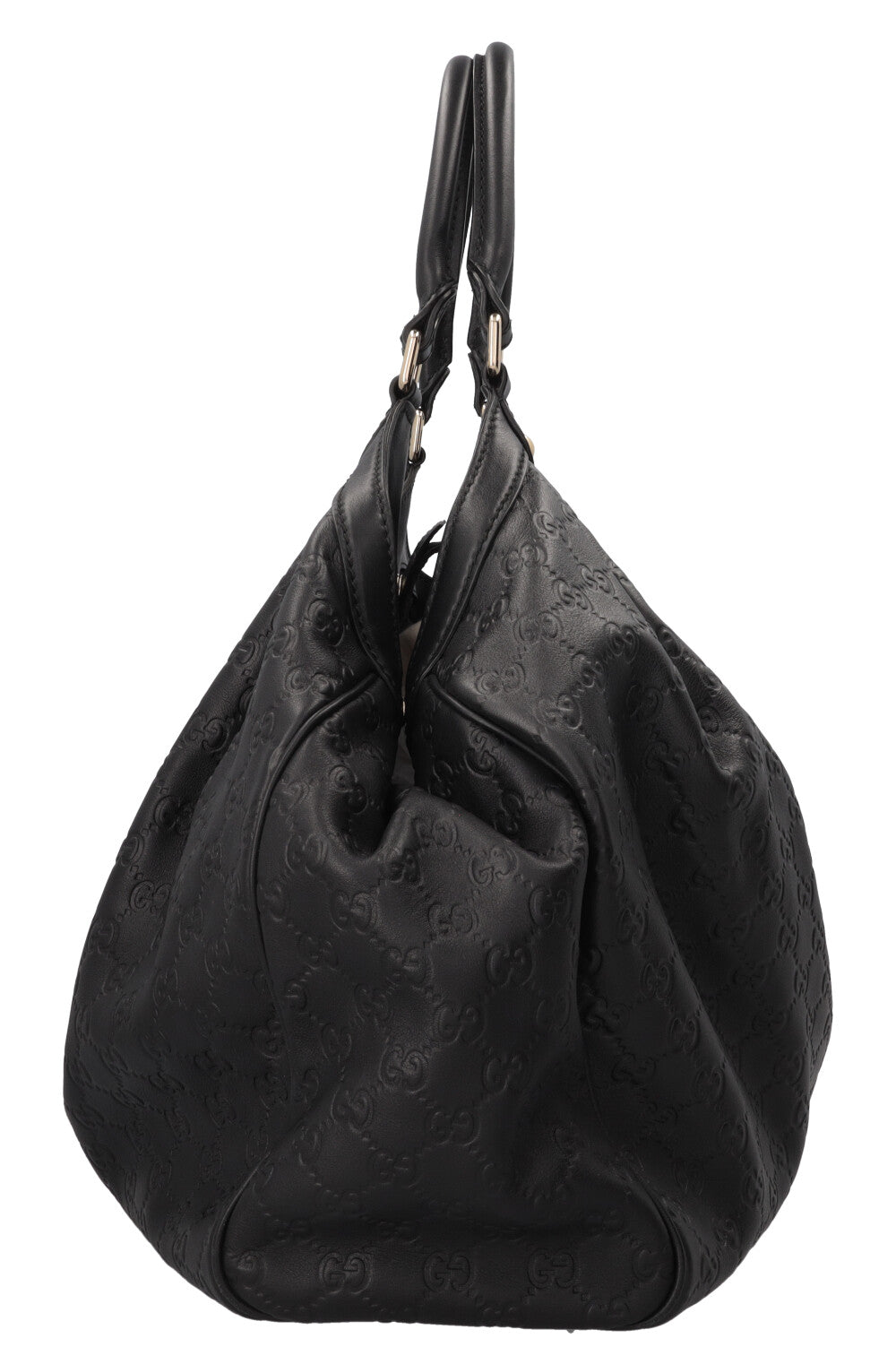 GUCCI Sukey Hobo Bag Leather Guccissima Black