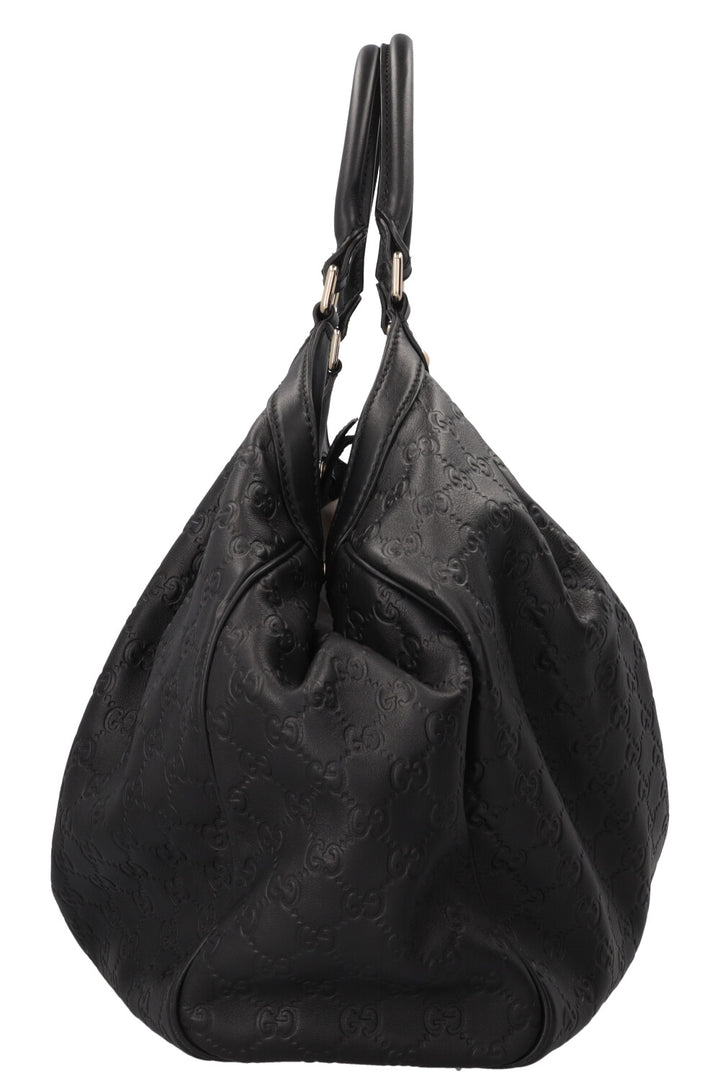 GUCCI Sukey Hobo Bag Leather Guccissima Black