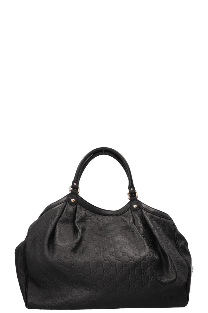 GUCCI Sukey Hobo Bag Leather Guccissima Black