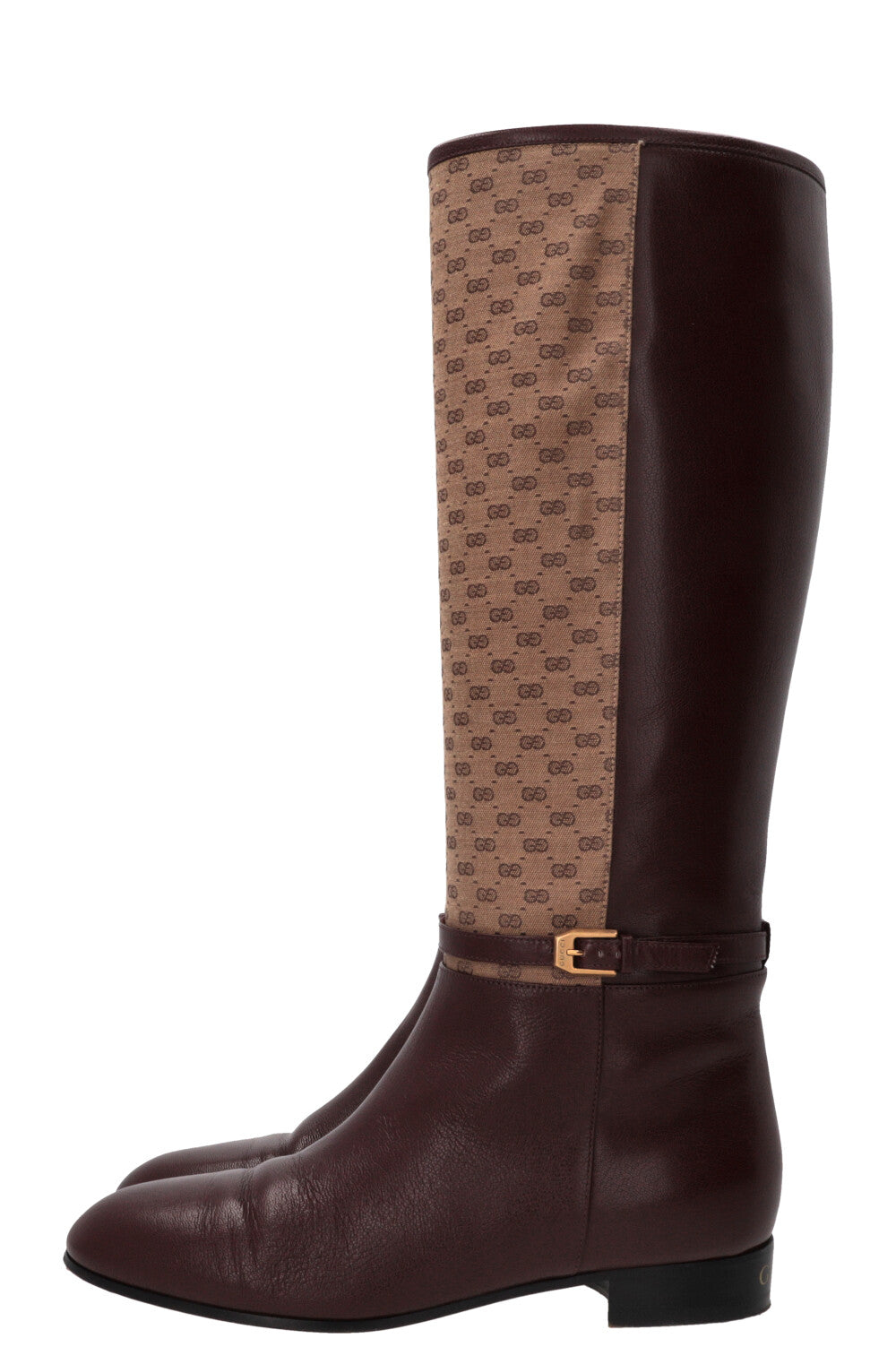 GUCCI Supreme GG Knee High Boots Bordeaux