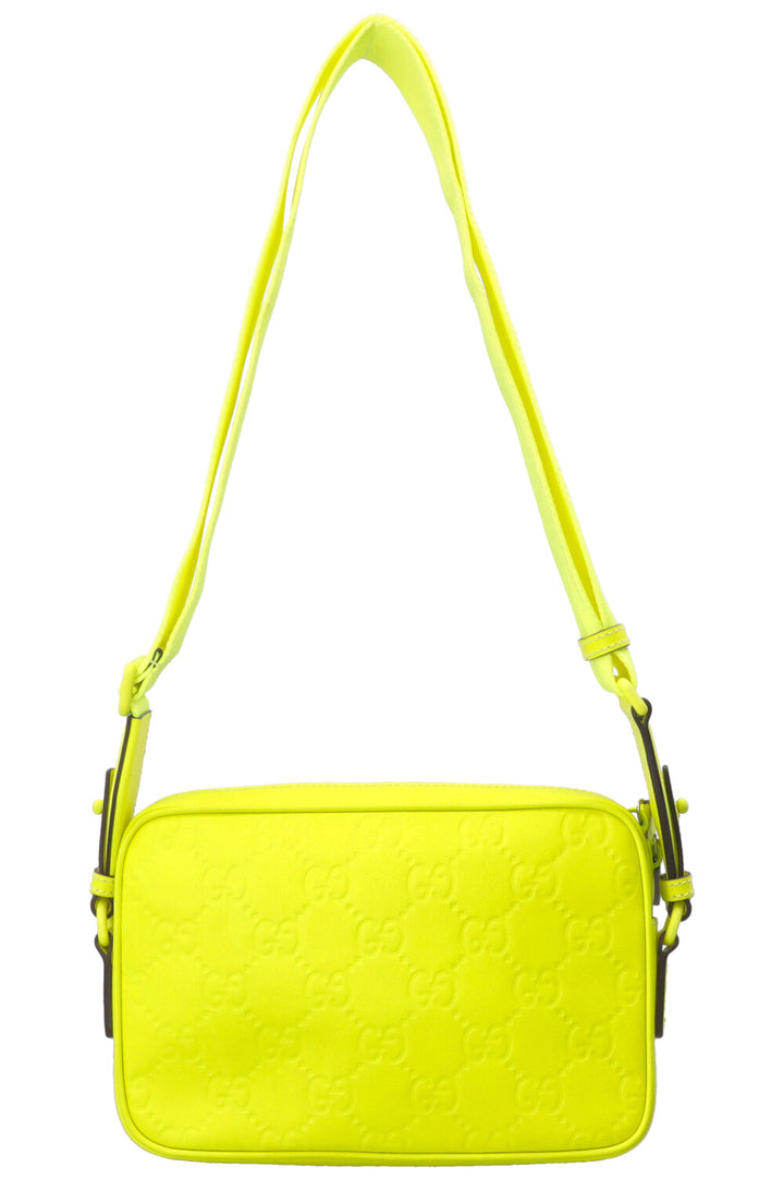 Sac bandoulière GUCCI Supreme GG Néon en cuir jaune néon