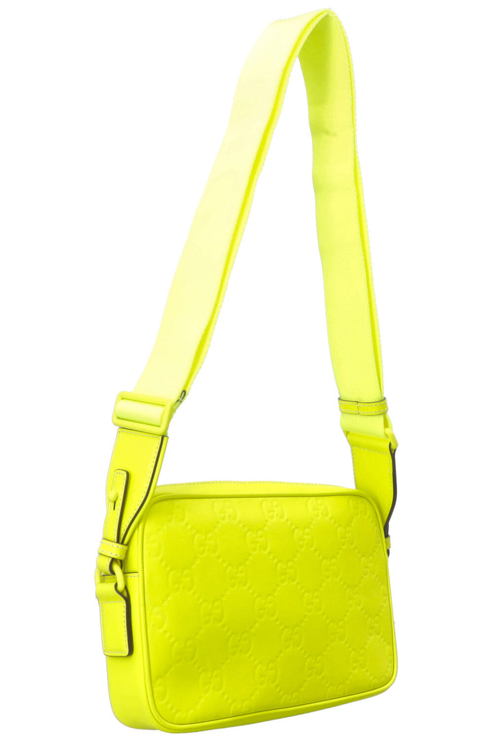 Sac bandoulière GUCCI Supreme GG Néon en cuir jaune néon