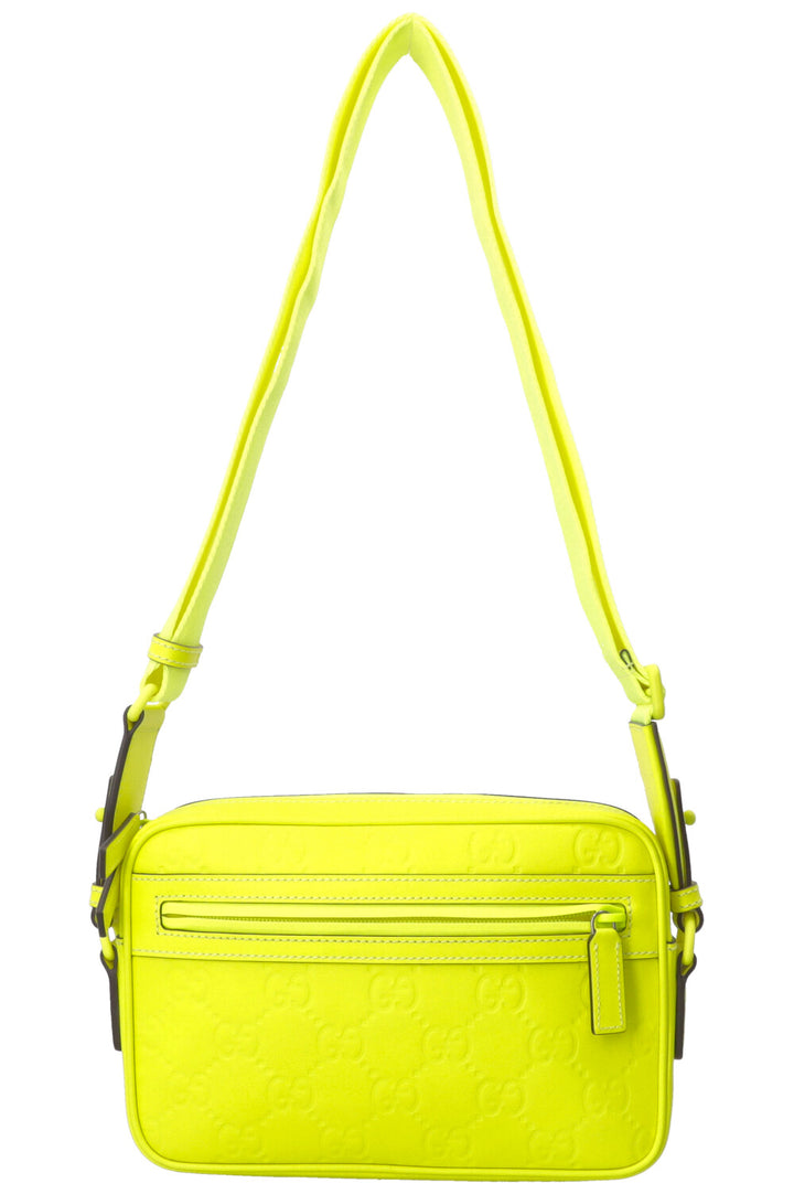 Sac bandoulière GUCCI Supreme GG Néon en cuir jaune néon