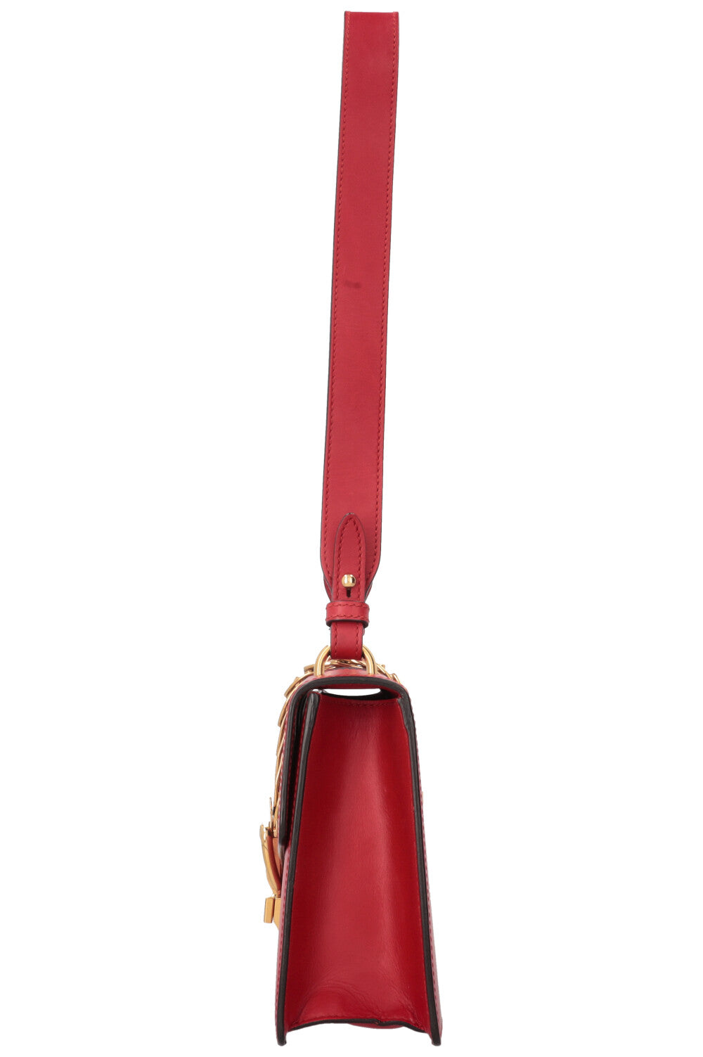 GUCCI Sylvie Hand Bag Small Leather Red