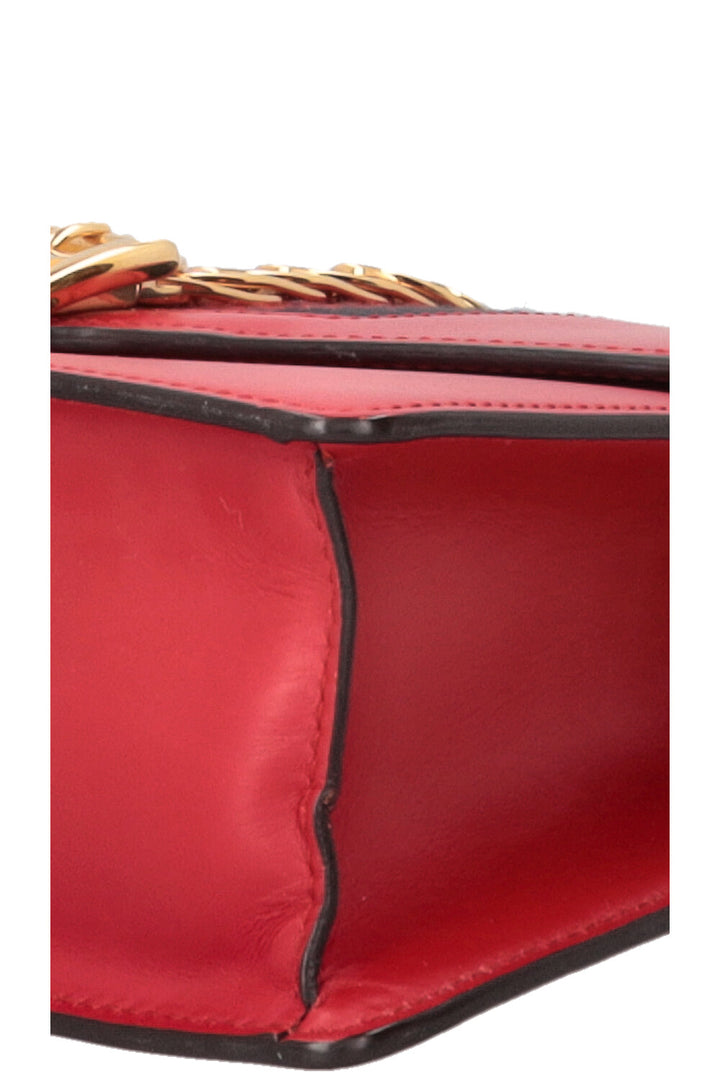 GUCCI Sylvie Hand Bag Small Leather Red