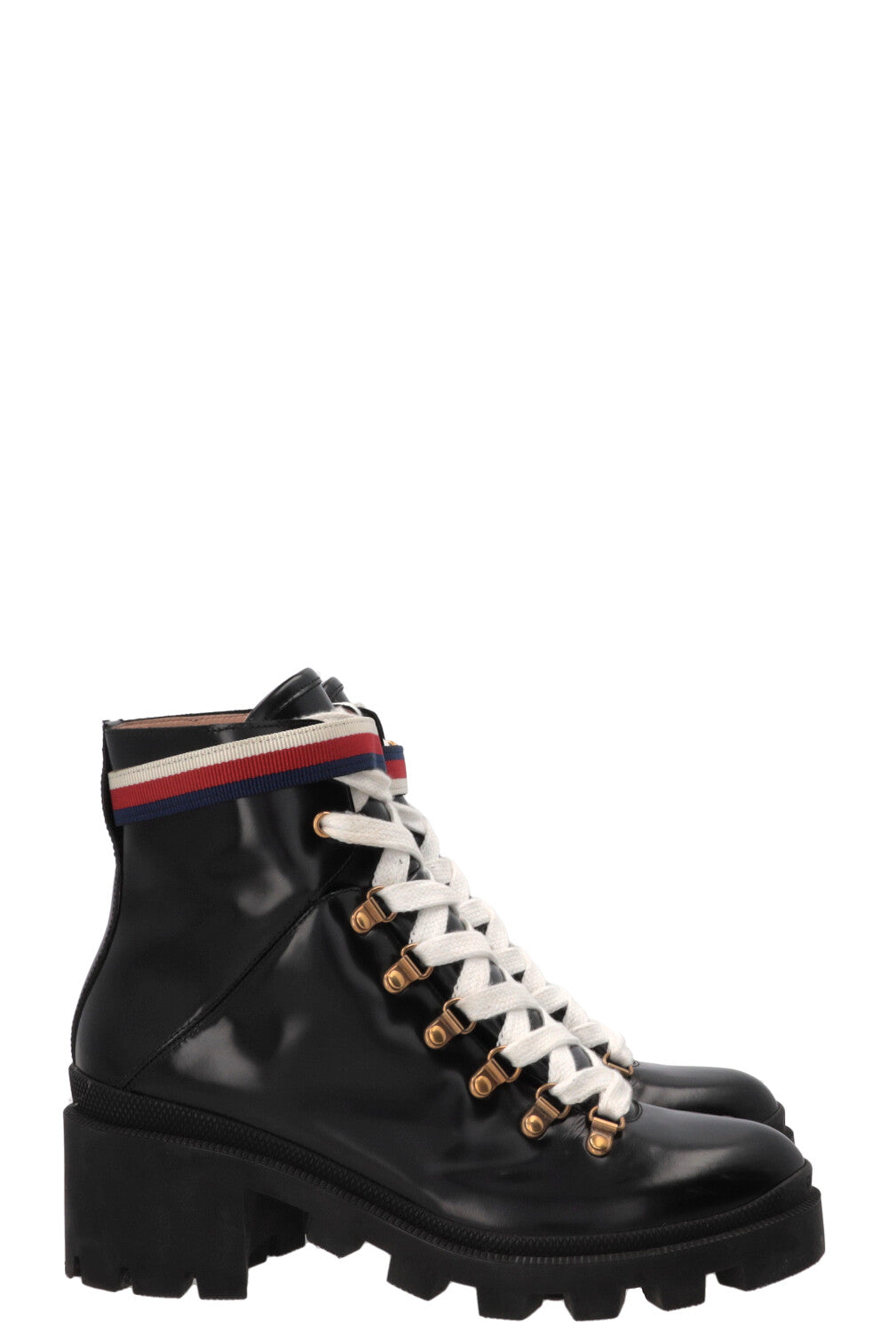 Bottines Sylvie Web en cuir de veau noir GUCCI