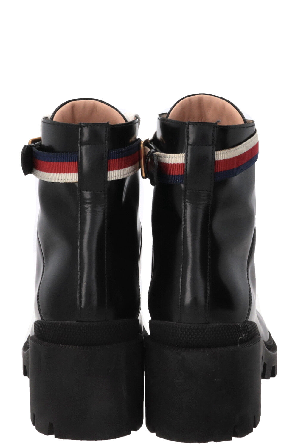 Bottines Sylvie Web en cuir de veau noir GUCCI