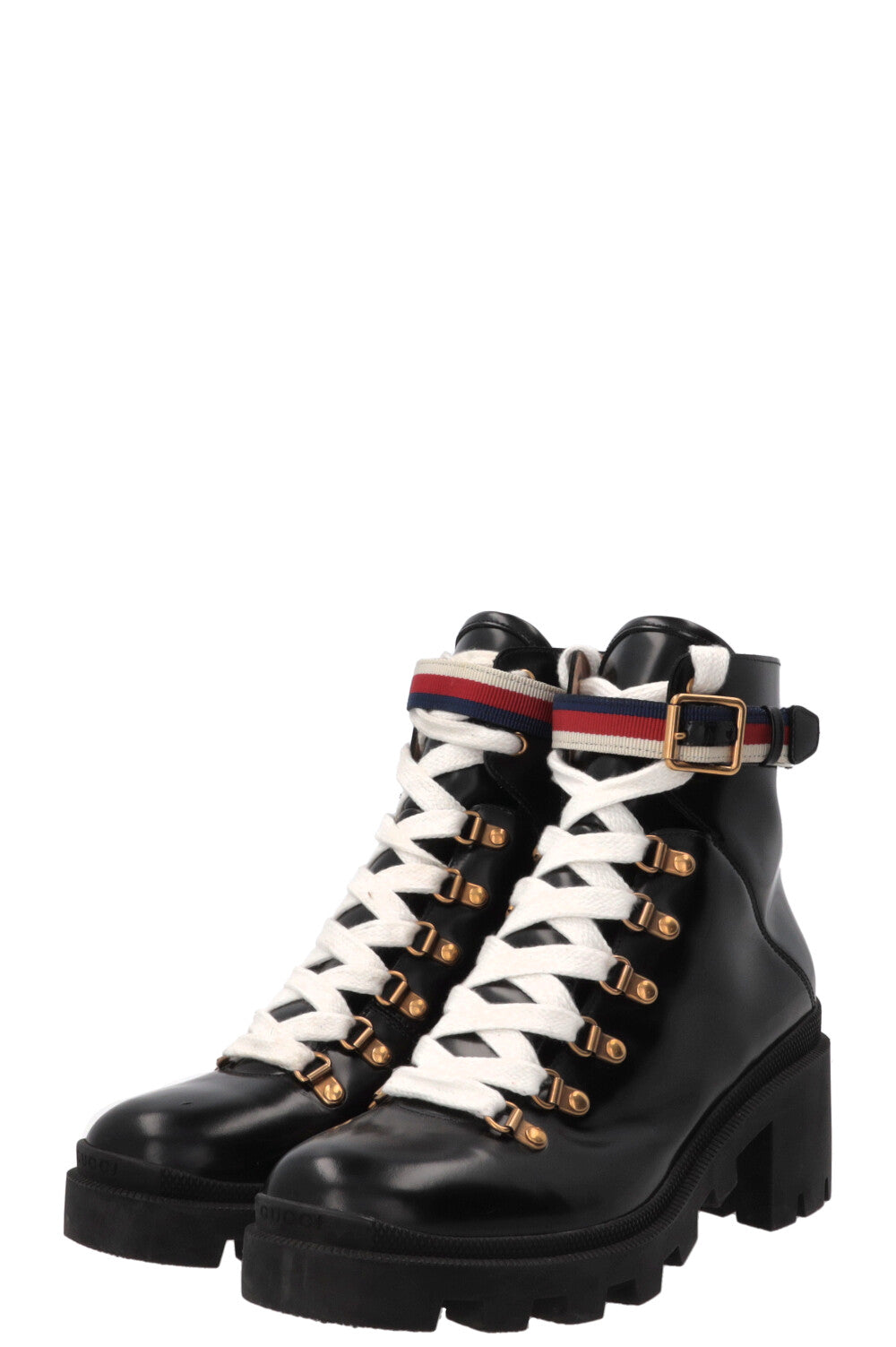 Bottines Sylvie Web en cuir de veau noir GUCCI
