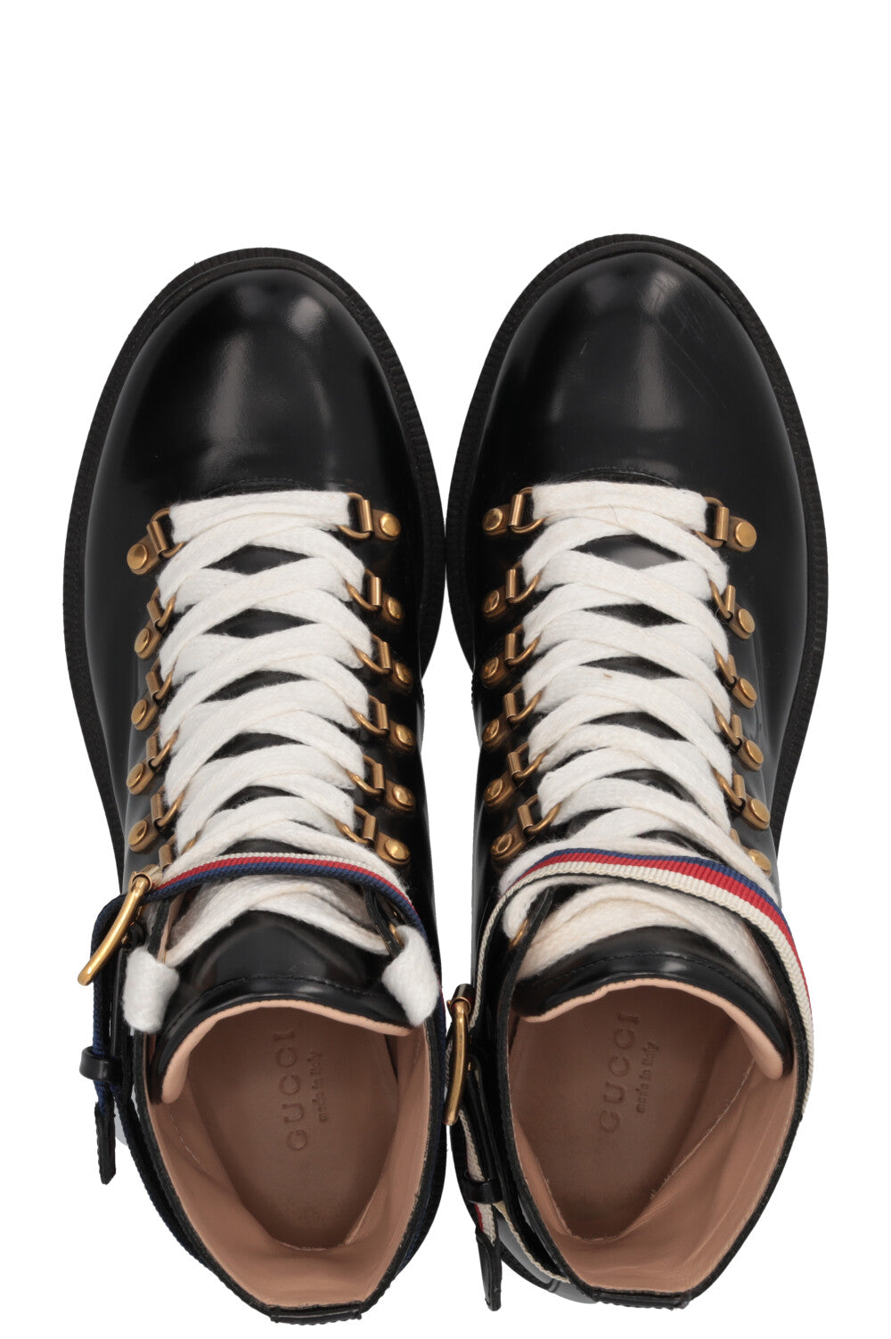 Bottines Sylvie Web en cuir de veau noir GUCCI