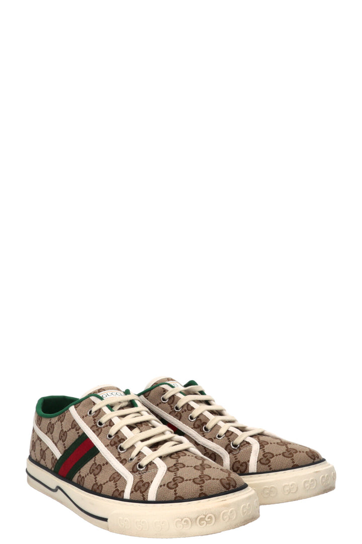 GUCCI Tennis Sneakers Canvas Beige