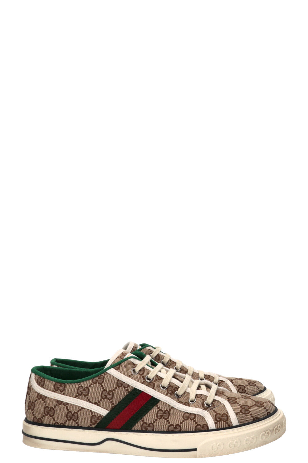 GUCCI Tennis Sneakers Canvas Beige