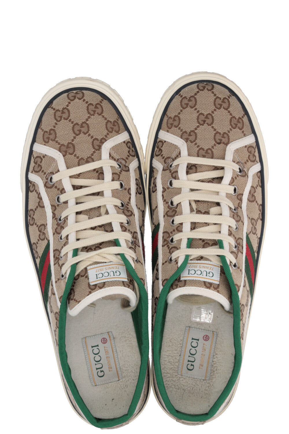 GUCCI Tennis Sneakers Canvas Beige