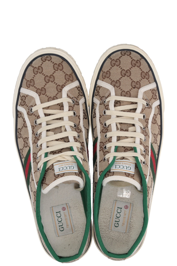 GUCCI Tennis Sneakers Canvas Beige