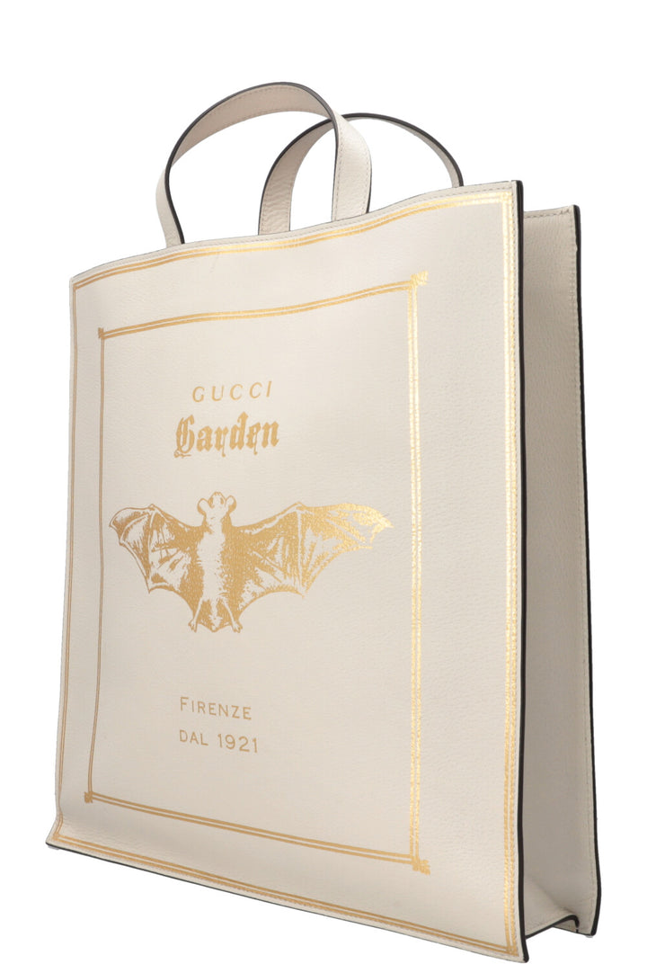 GUCCI Sac Cabas The Vampire A.Tale Garden Cuir Ivoire Or