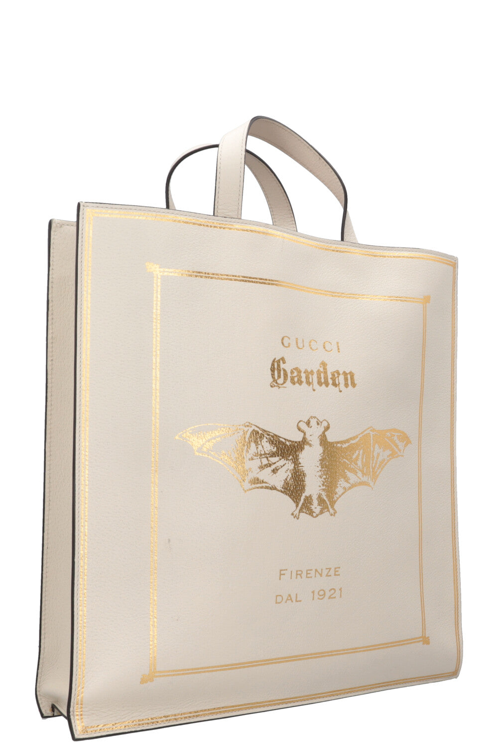 GUCCI Sac Cabas The Vampire A.Tale Garden Cuir Ivoire Or
