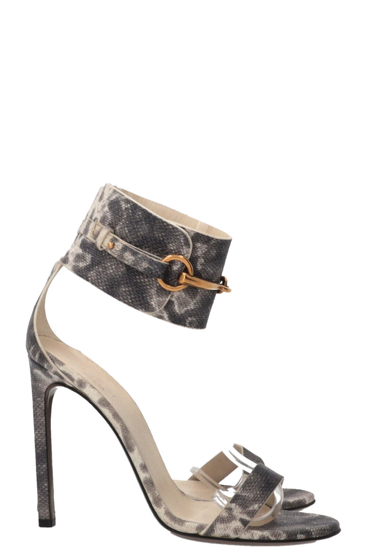 GUCCI Ursula Sandals Python Grey White