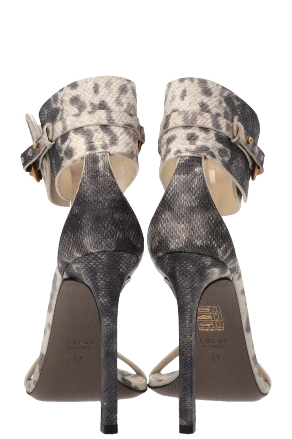 GUCCI Ursula Sandals Python Grey White
