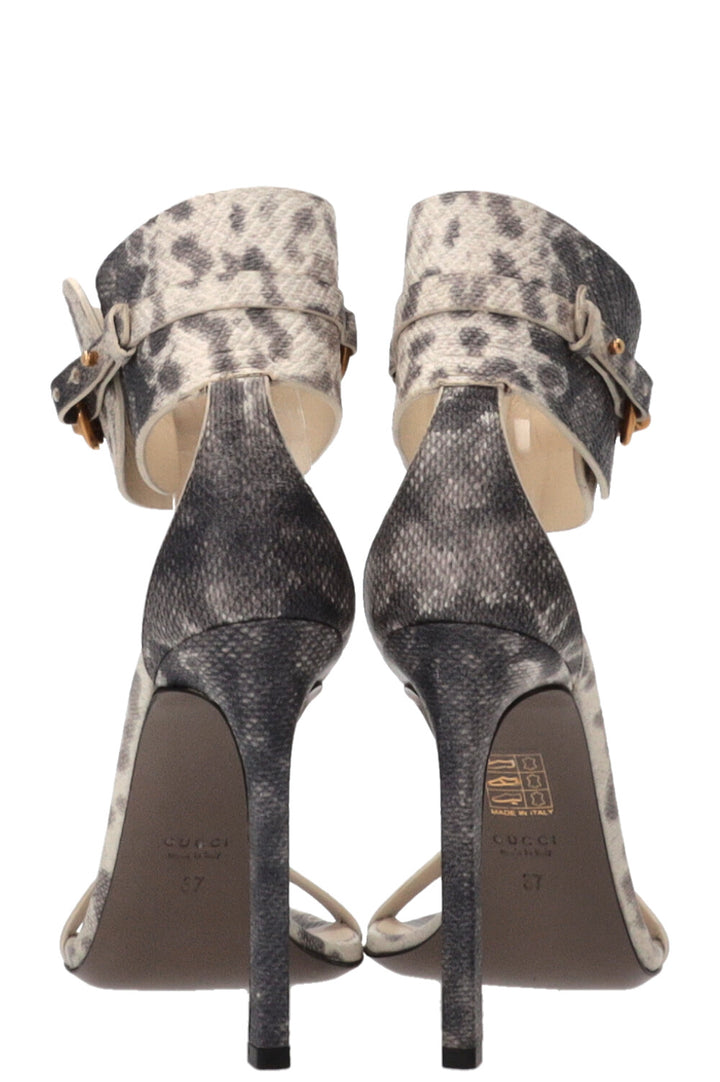 GUCCI Ursula Sandals Python Grey White