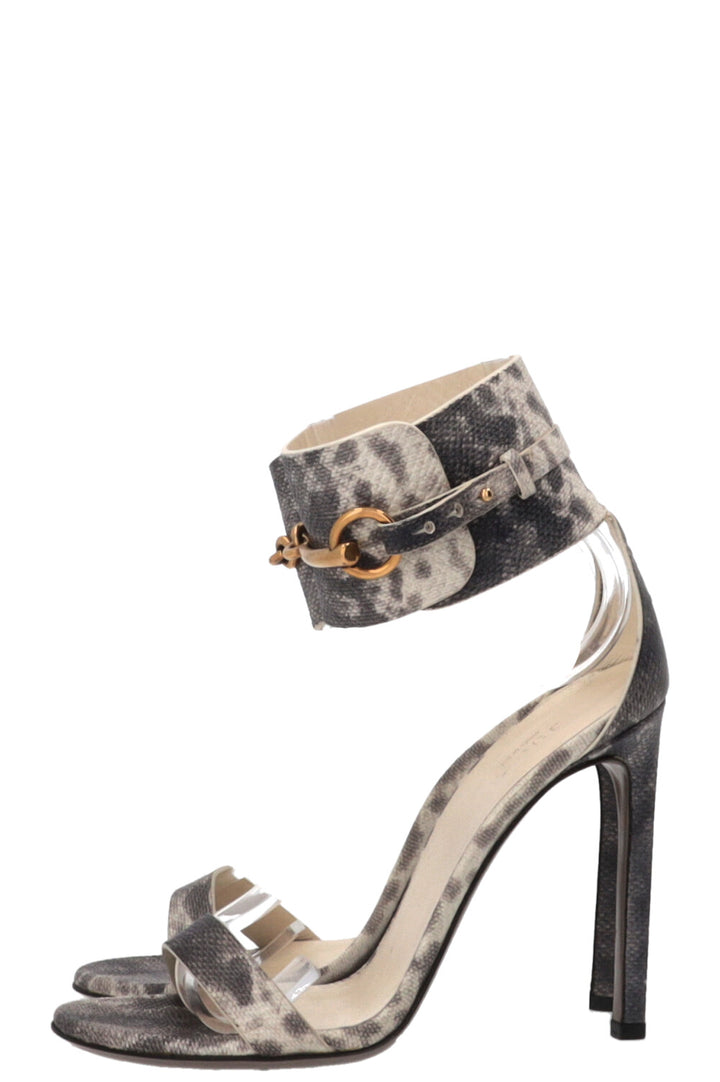 GUCCI Ursula Sandals Python Grey White