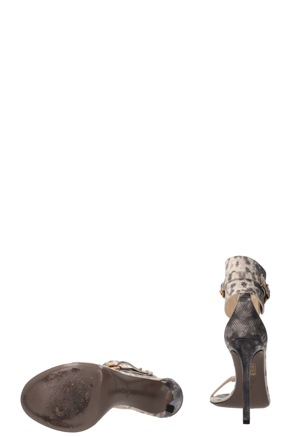 GUCCI Ursula Sandals Python Grey White