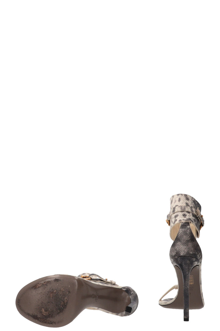 GUCCI Ursula Sandals Python Grey White