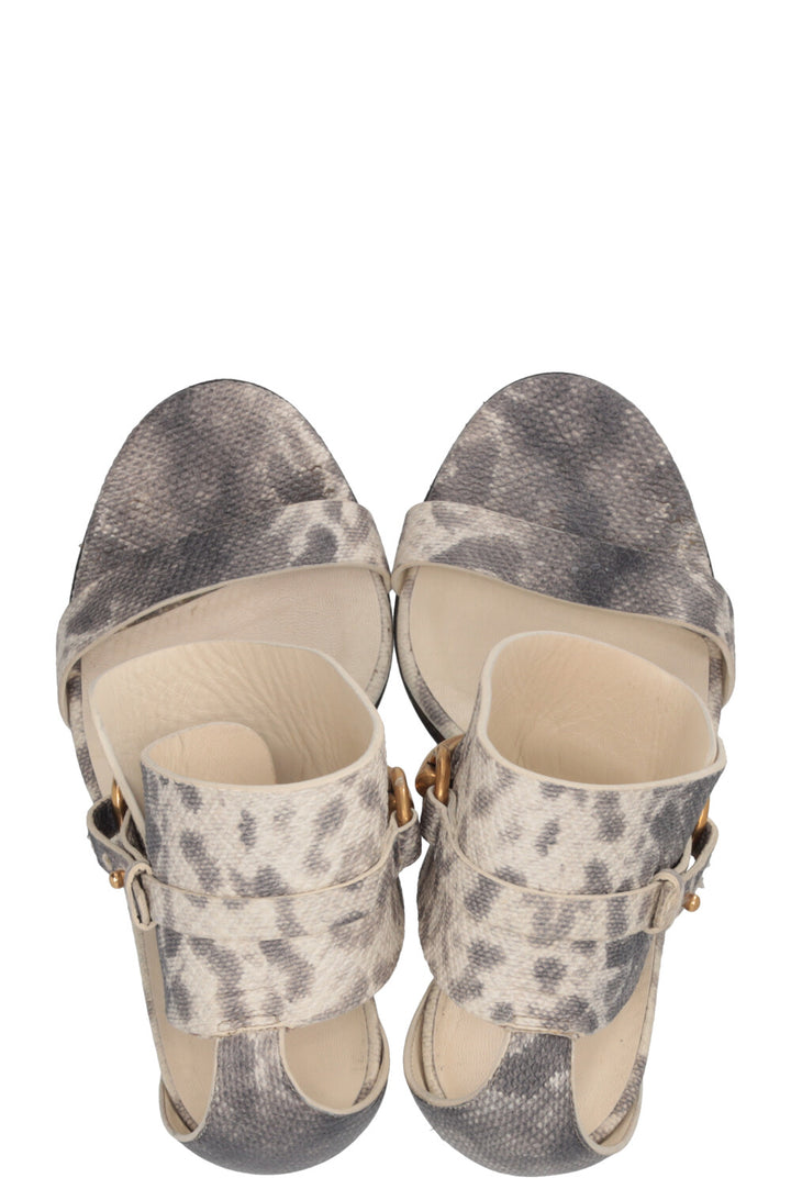 GUCCI Ursula Sandals Python Grey White