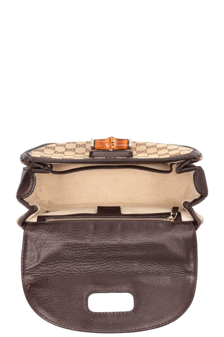 GUCCI Vintage Bamboo Top Handle Bag Canvas GG Supreme