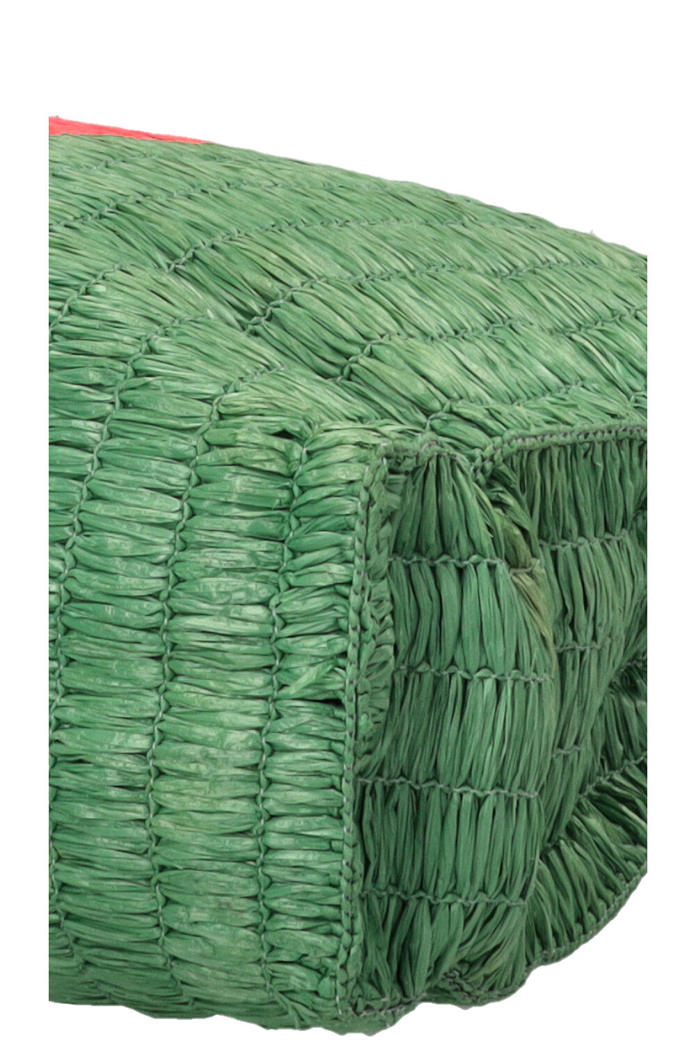 GUCCI Web Raffia Tote Bag Green Red